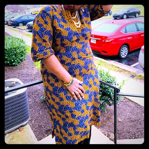 Authentic African Ankara Shirt Dress - Picture 1 of 6